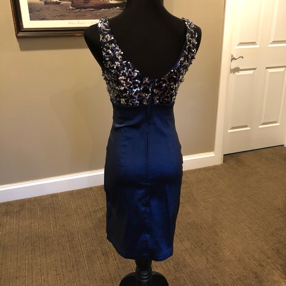 Navy Sequence Party Dress - Picture 3 of 4
